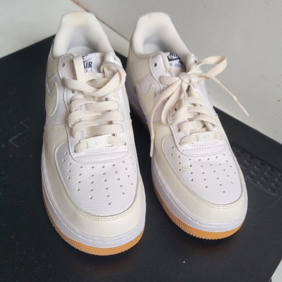 Nike By You Air Force 1 Low DN4165-991 Women's Sz 7.5 White Leather Sneaker Shoe - Picture 3 of 11